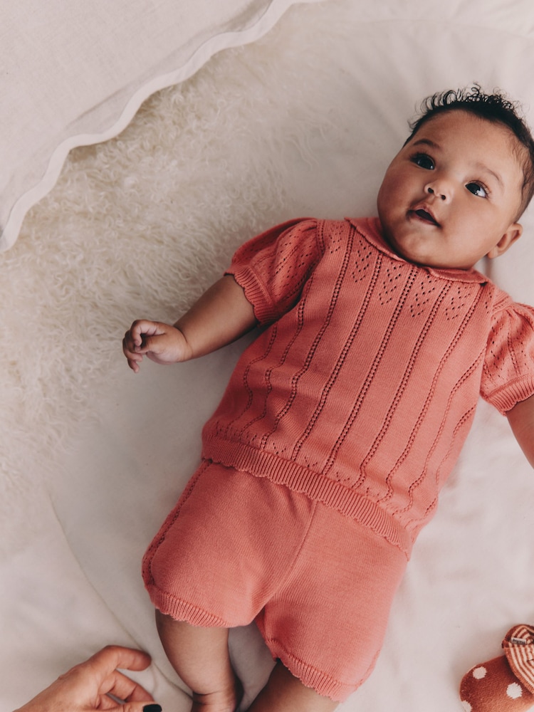 وردي - Baby Knitted Top and Shorts Set 2 Piece (0mths-2yrs) - صورة 1 من 19 وردي - Baby Knitted Top and Shorts Set 2 Piece (0mths-2yrs) - صورة 1 من 19