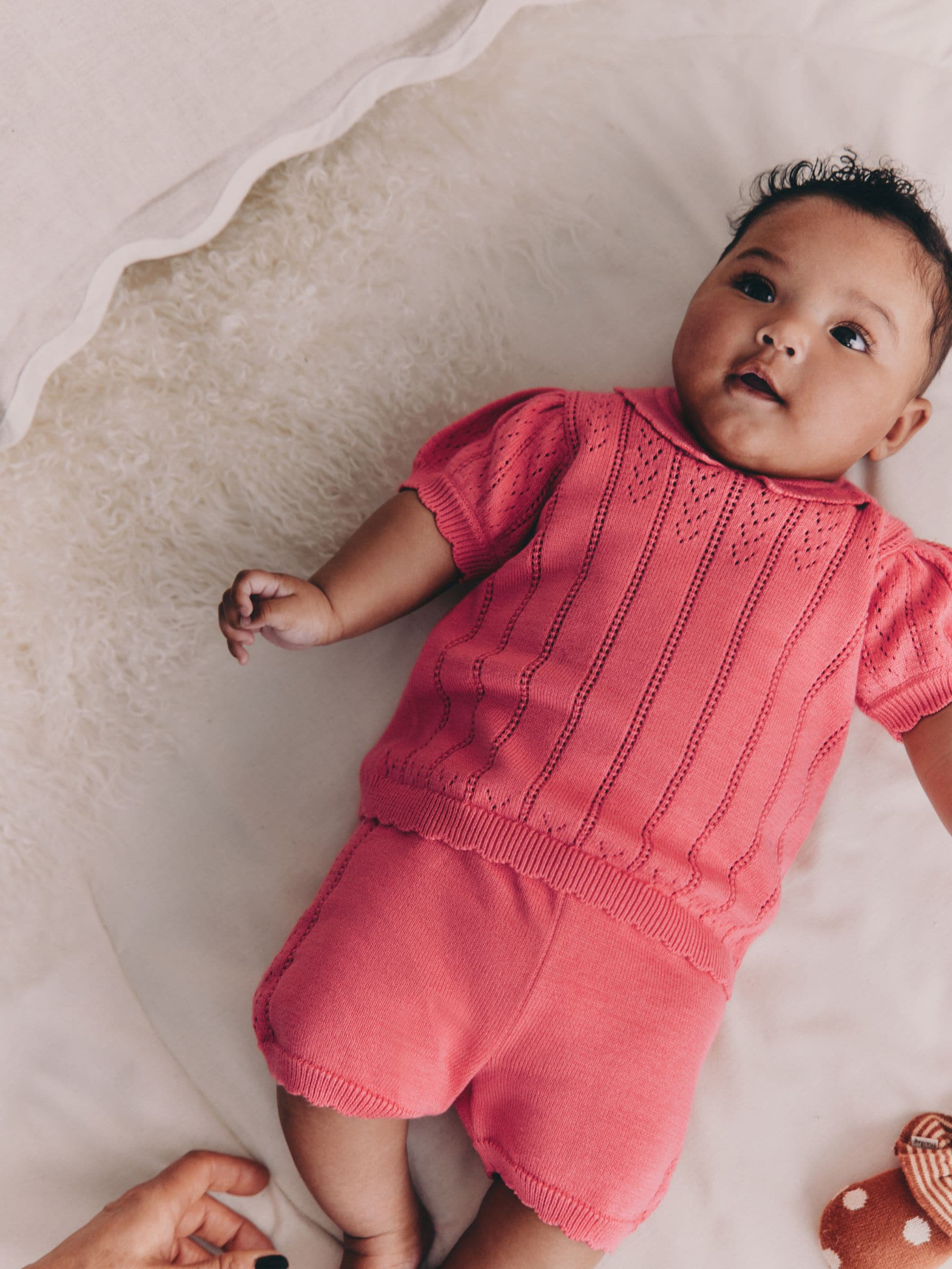 Buy Pink Baby Knitted Top and Shorts Set 2 Piece (0mths-2yrs) from