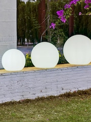 New Garden White Outdoor Buly Lighted Ball 30cm with Cable - Image 3 of 5