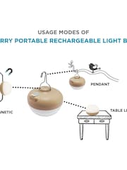 New Garden Beige Cherry Rechargeable Portable Light Bulb - Image 2 of 6