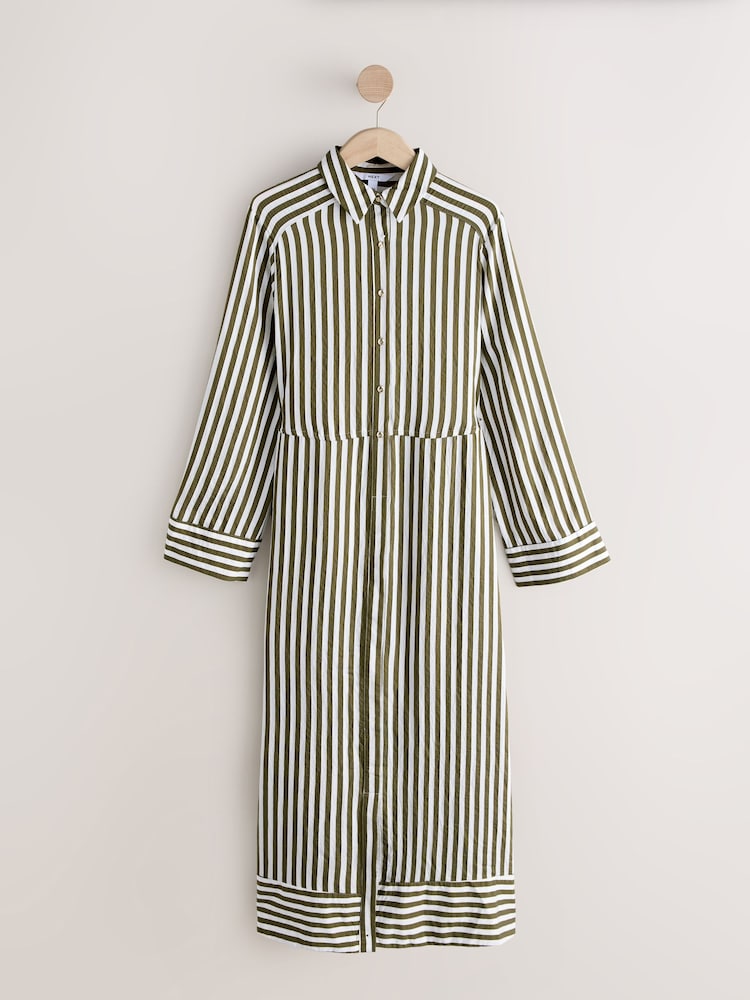 green peas fancy dress Leilana Mini Dress | Green Garden Stripe main image 0