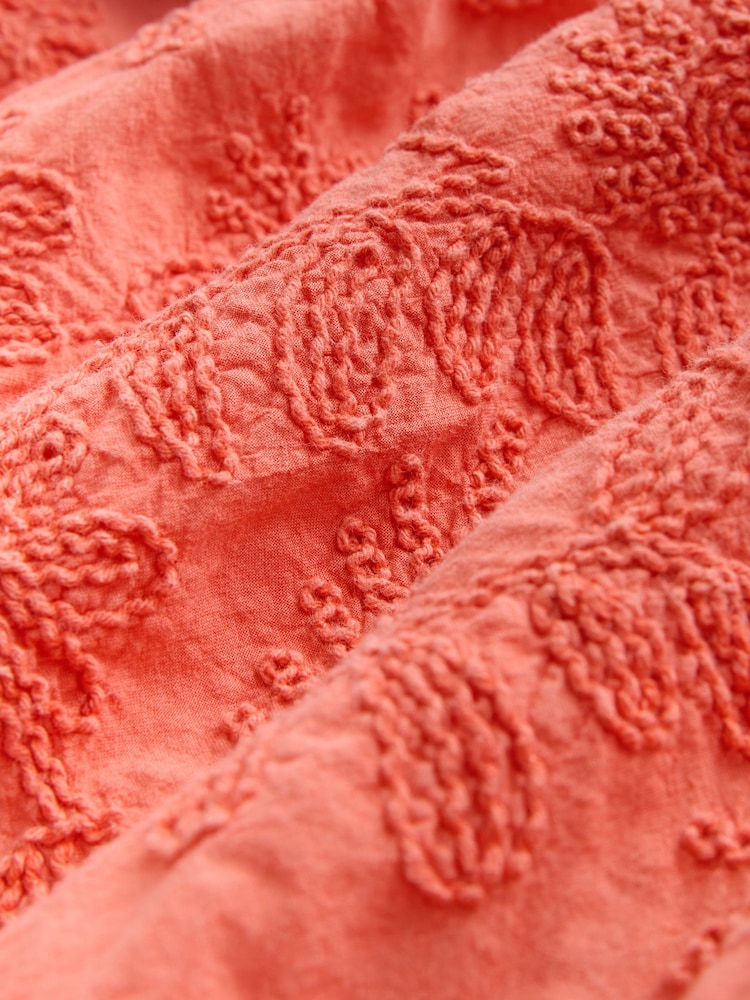 Coral Pink Cornelli Skirt Woven Mix Midi Dress - Image 8 of 8