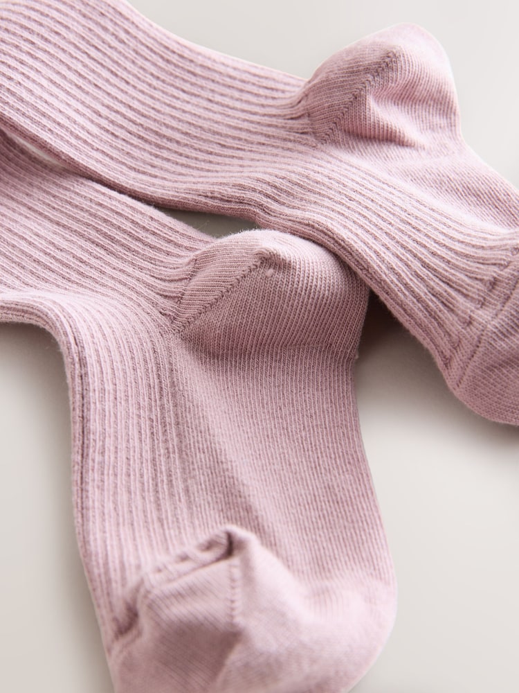 Lilac Purple Cotton Rich Rib Tights - Image 2 of 3 Lilac Purple Cotton Rich Rib Tights - Image 2 of 3