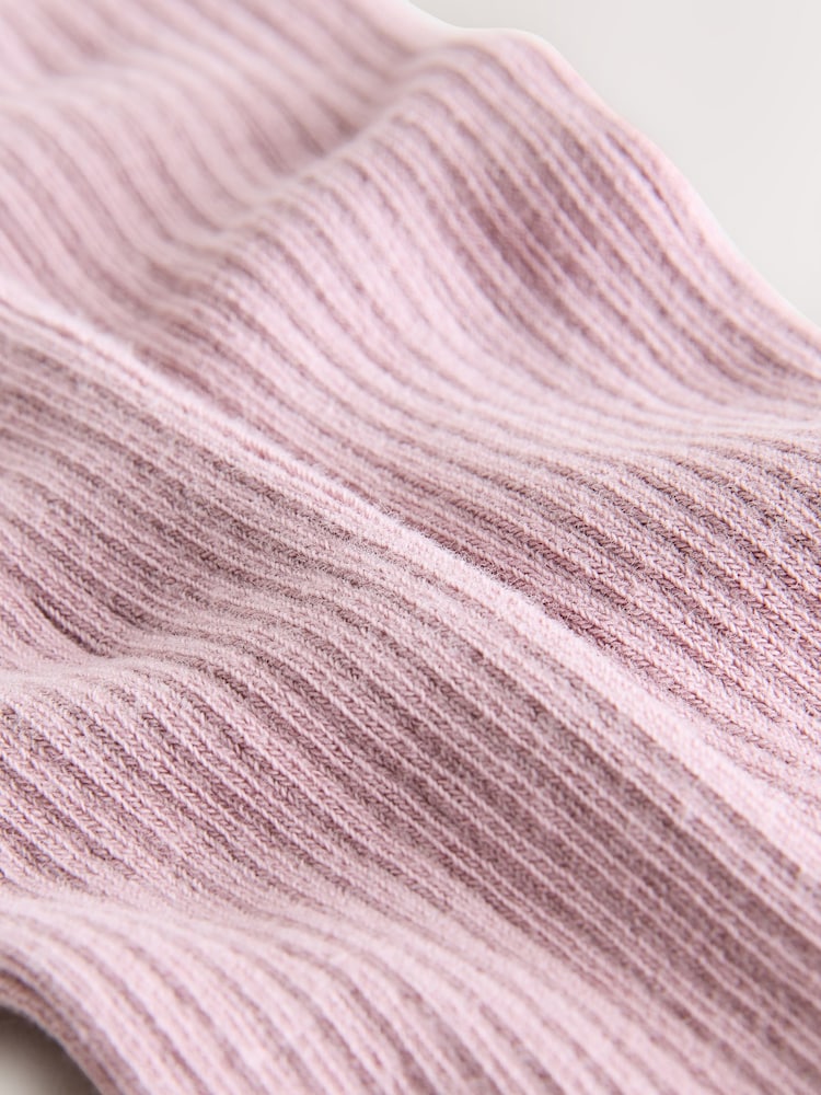 Lilac Purple Cotton Rich Rib Tights - Image 3 of 3 Lilac Purple Cotton Rich Rib Tights - Image 3 of 3