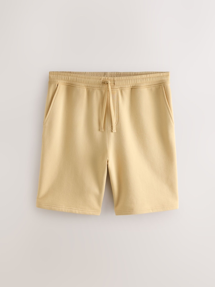 Butter Yellow Cotton Blend Brushed Jersey Shorts - Image 1 of 4