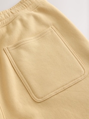 Butter Yellow Cotton Blend Brushed Jersey Shorts - Image 4 of 4