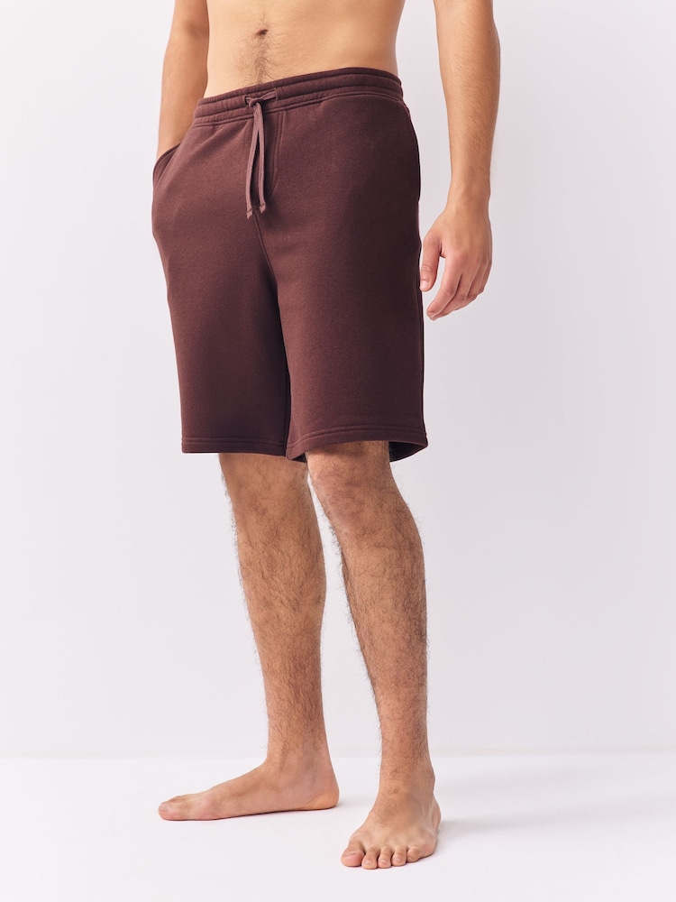 Brown Cotton Blend Brushed Jersey Shorts - Image 1 of 8 Brown Cotton Blend Brushed Jersey Shorts - Image 1 of 8