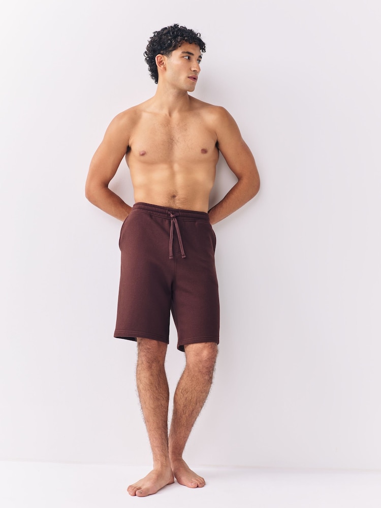 Brown Cotton Blend Brushed Jersey Shorts - Image 2 of 8 Brown Cotton Blend Brushed Jersey Shorts - Image 2 of 8