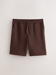 Brown Cotton Blend Brushed Jersey Shorts - Image 5 of 8