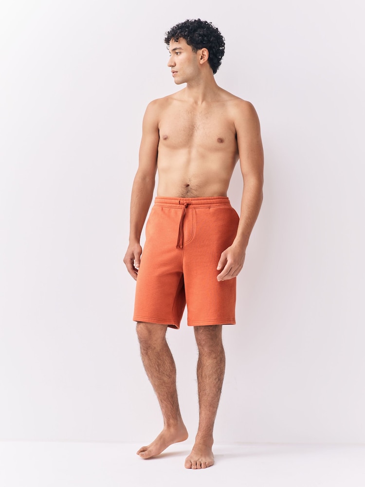 Orange Cotton Blend Brushed Jersey Shorts - Image 2 of 8 Orange Cotton Blend Brushed Jersey Shorts - Image 2 of 8