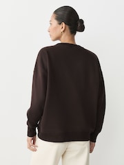 Khaki/Stone Cotton Rich Brushed Back Soft Feel Ribbed Crewneck Sweatshirts 3 Pack - Image 5 of 11