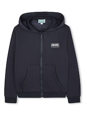 Kenzo Kids Blue Back Graphic Logo Tracksuit Hoodie & Joggers Set - Image 4 of 6