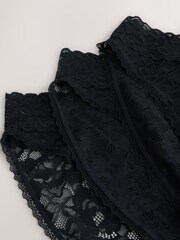 Black High Leg All Over Lace Knickers 3 Pack - Image 6 of 6