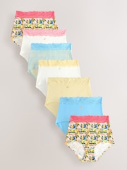 নীল/Yellow - সুতি এবং লেইস Knickers 7 প্যাক - 10এর মধ্যে 1 ছবি