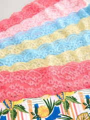 Blue/Yellow Full Brief Cotton and Lace Knickers 7 Pack - Image 13 of 14