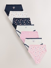 Pink/Cream High Waist High Leg Cotton and Lace Knickers 7 Pack - Image 1 of 10