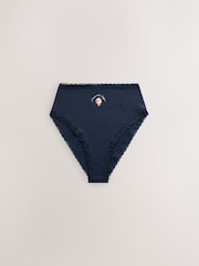 Pink/Cream High Waist High Leg Cotton and Lace Knickers 7 Pack - Image 4 of 10