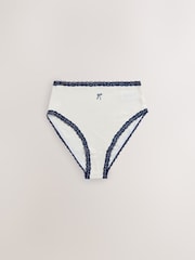 Pink/Cream High Waist High Leg Cotton and Lace Knickers 7 Pack - Image 5 of 10