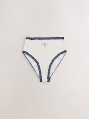 Pink/Cream High Waist High Leg Cotton and Lace Knickers 7 Pack - Image 7 of 10