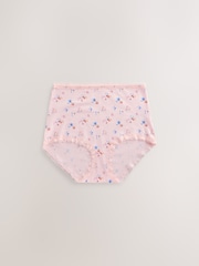 Pink/Cream Full Brief Cotton and Lace Knickers 7 Pack - Image 4 of 10