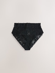 Black High Waist High Leg All Over Lace Knickers 3 Pack - Image 7 of 9