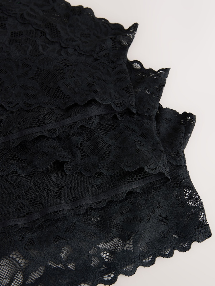 Black High Waist High Leg All Over Lace Knickers 3 Pack - Image 7 of 7 Black High Waist High Leg All Over Lace Knickers 3 Pack - Image 7 of 7
