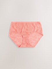 Black/Cream/Coral Pink Midi Stoma All Over Lace No VPL Knickers 3 Pack - Image 3 of 6