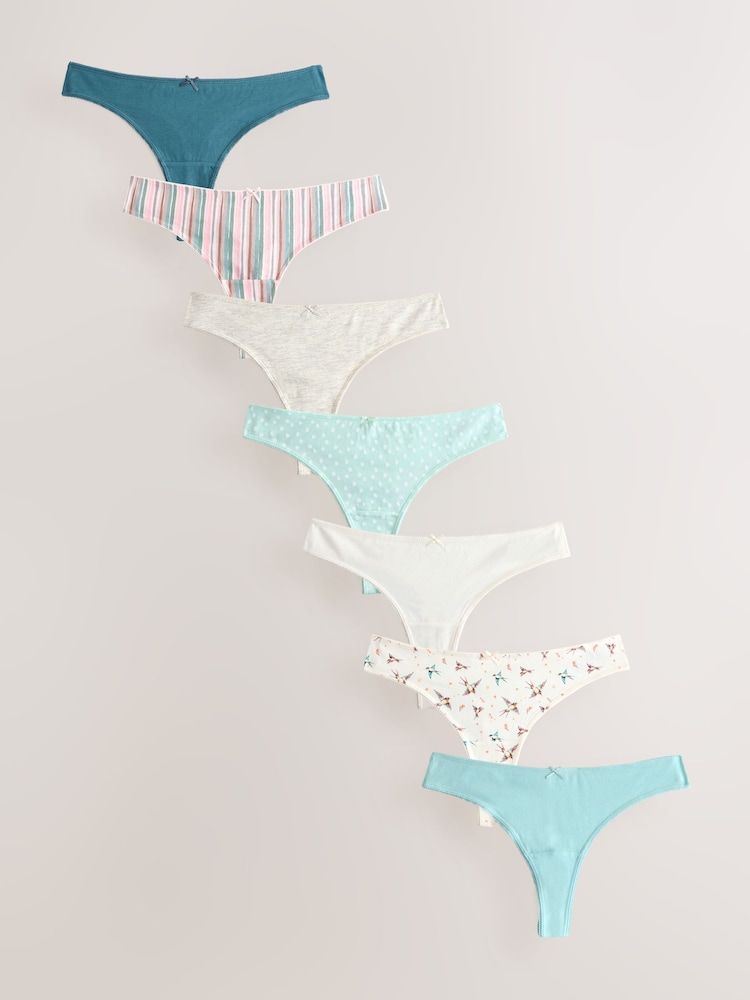 নীল/সাদা - সুতির রিচ Knickers 7 প্যাক - 10এর মধ্যে 1 ছবি