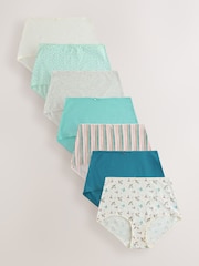 Blue/White Full Brief Cotton Rich Knickers 7 Pack - Image 1 of 10