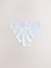 Nyeusi/Nyeupe/Uchi wa Praline - No VPL Lace Top Cotton Knickers 3 Pack - Picha 7 kati ya 10
