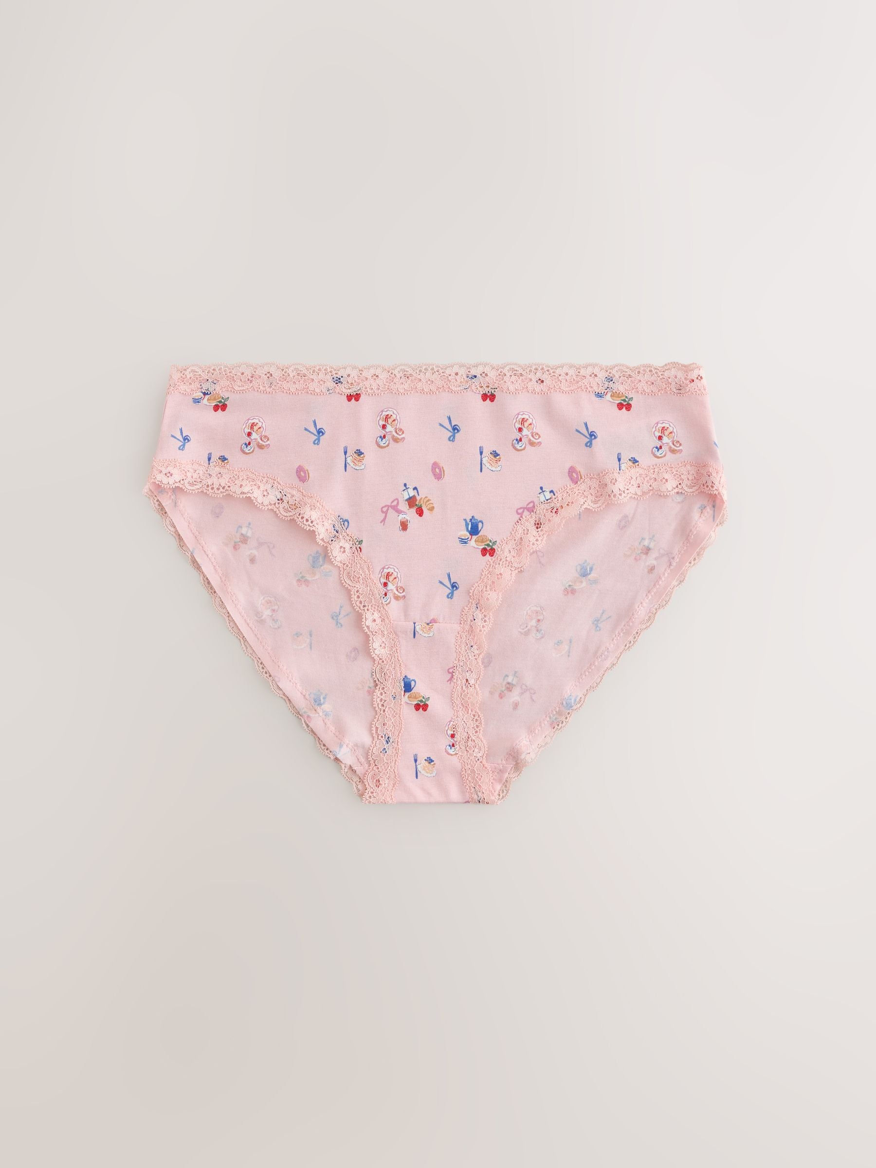 Buy Кава та круасани - Bikini Cotton and Lace Knickers 7 Pack з