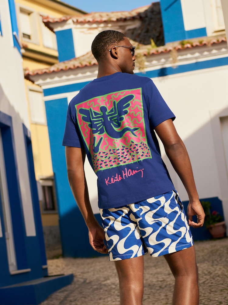Blue Cobalt Keith Haring Artist Licence T-Shirt - Image 1 of 6 Blue Cobalt Keith Haring Artist Licence T-Shirt - Image 1 of 6