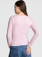 Victoria's Secret PINK Pink Tulip Ruched Long Sleeve Stretch T-Shirt - Image 2 of 3