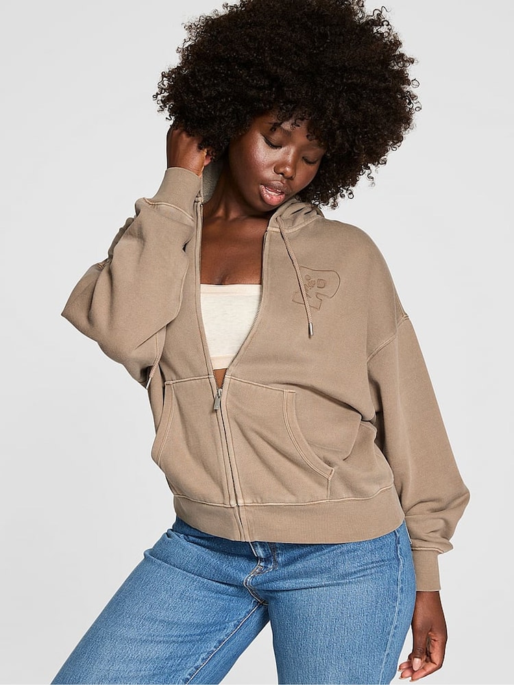 Victoria's Secret PINK Iced Coffee Brown Fleece Hoodie - Image 1 of 2 Victoria's Secret PINK Iced Coffee Brown Fleece Hoodie - Image 1 of 2