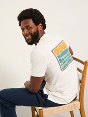 FatFace White Surf Scene Graphic Tshirt - Image 5 of 7