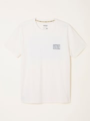 FatFace White Surf Scene Graphic Tshirt - Image 6 of 7