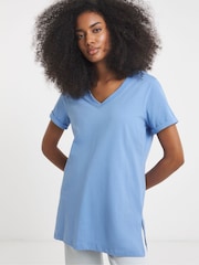 Simply Be Black Longline V-Neck T-Shirts 2 Pack - Image 2 of 4