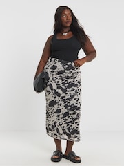 Simply Be Grey Mesh Maxi Skirt - Image 1 of 4