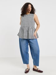 Simply Be Black Peplum Bow Back Top - Image 4 of 4