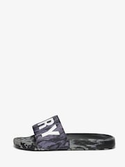 Superdry Grey Core Camo Pool Sliders - Image 1 of 2