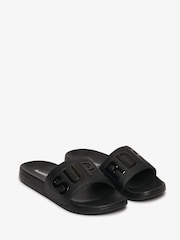 Superdry Black Core Graphic Pool Sliders - Image 2 of 3