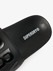 Superdry Black Core Graphic Pool Sliders - Image 3 of 3