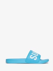 Superdry Blue Core Graphic Pool Sliders - Image 1 of 3