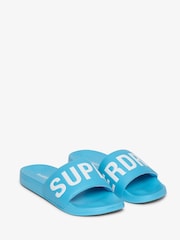 Superdry Blue Core Graphic Pool Sliders - Image 2 of 3