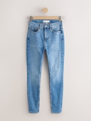 Light Blue Mid Rise Stretch Skinny Jeans - Image 6 of 8