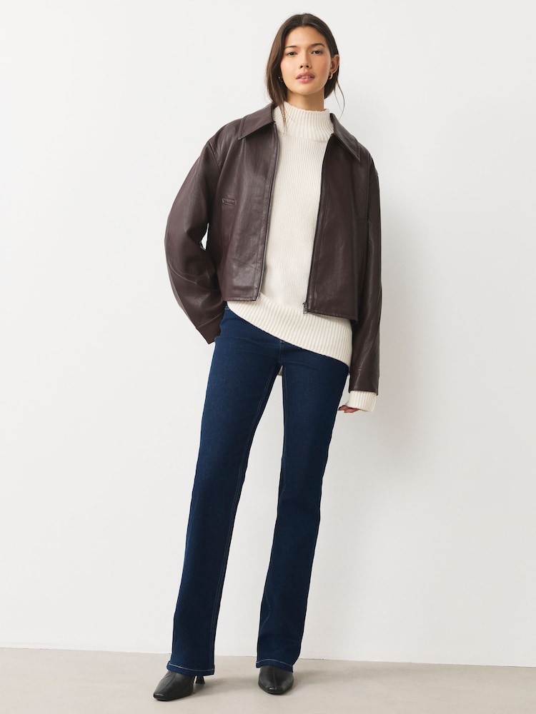 Indigo Blue Mid Rise Stretch Bootcut Jeans - Image 1 of 7