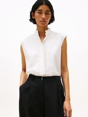 Camisa sem mangas Tommy Hilfiger Seersucker com babados - Imagem 1 de 5