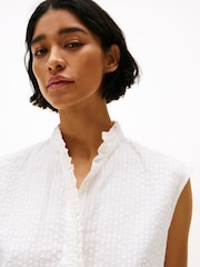 Camisa sem mangas Tommy Hilfiger Seersucker com babados - Imagem 4 de 5