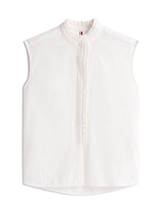 Camisa sem mangas Tommy Hilfiger Seersucker com babados - Imagem 5 de 5