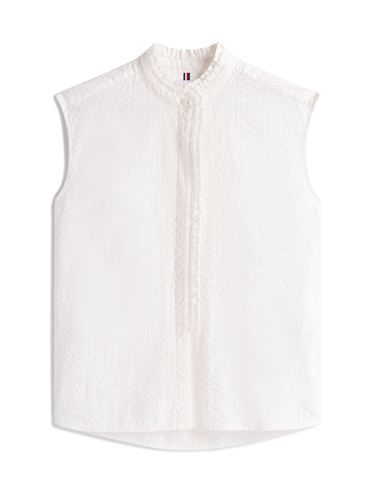 Camisa sem mangas Tommy Hilfiger Seersucker com babados - Imagem 5 de 5